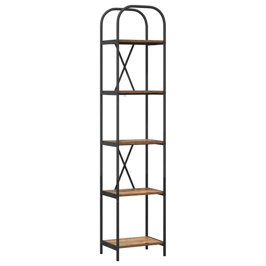 vidaXL Ράφι Βιβλίων Παλαιό ξύλο 40 x 30 x 183 εκ Επεξεργασμένο ξύλο