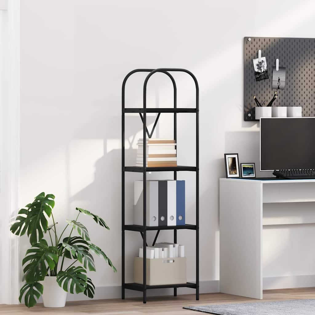 vidaXL Ράφι Βιβλίων Μαύρη Οξυά 40 x 30 x 146 εκ Επεξεργασμένο ξύλο