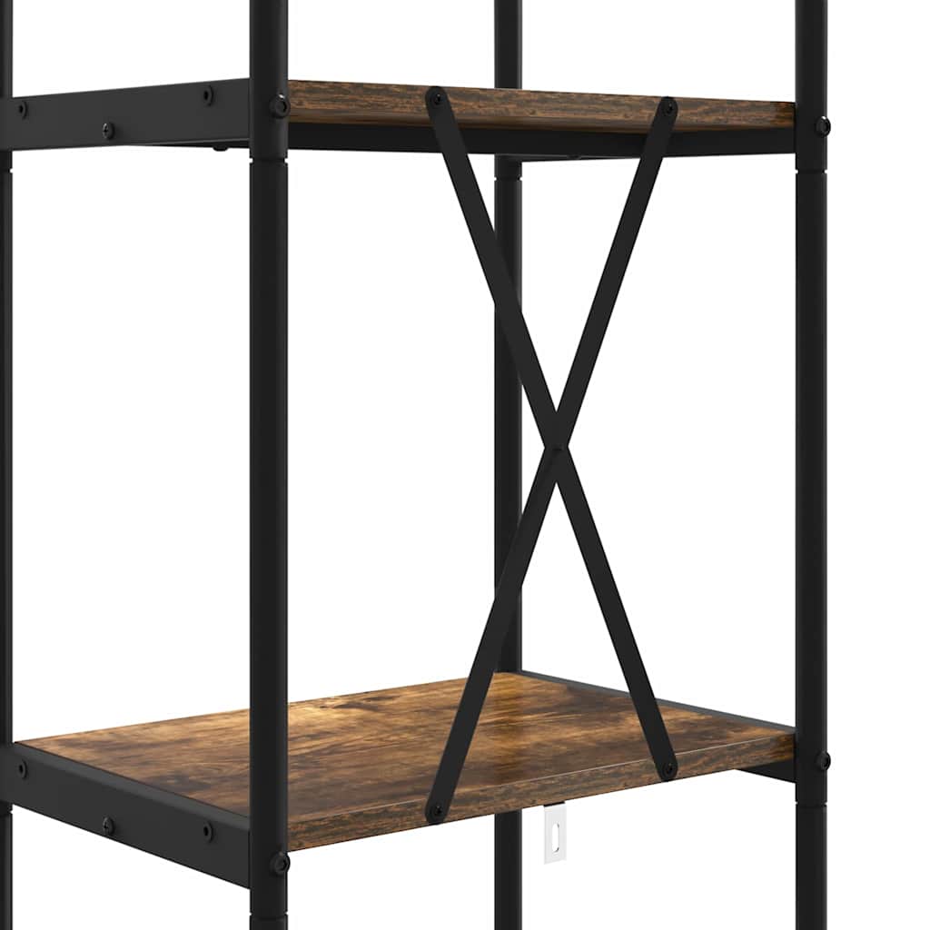 vidaXL Ράφι Βιβλίων Καπνιστή δρυς 40 x 30 x 146 εκ Επεξεργασμένο ξύλο