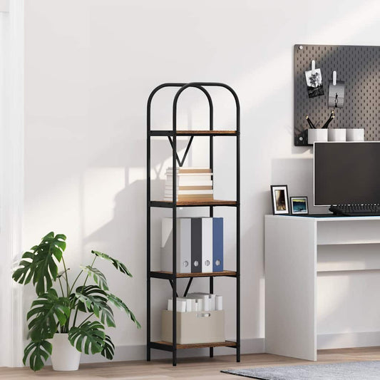 vidaXL Ράφι Βιβλίων Καπνιστή δρυς 40 x 30 x 146 εκ Επεξεργασμένο ξύλο