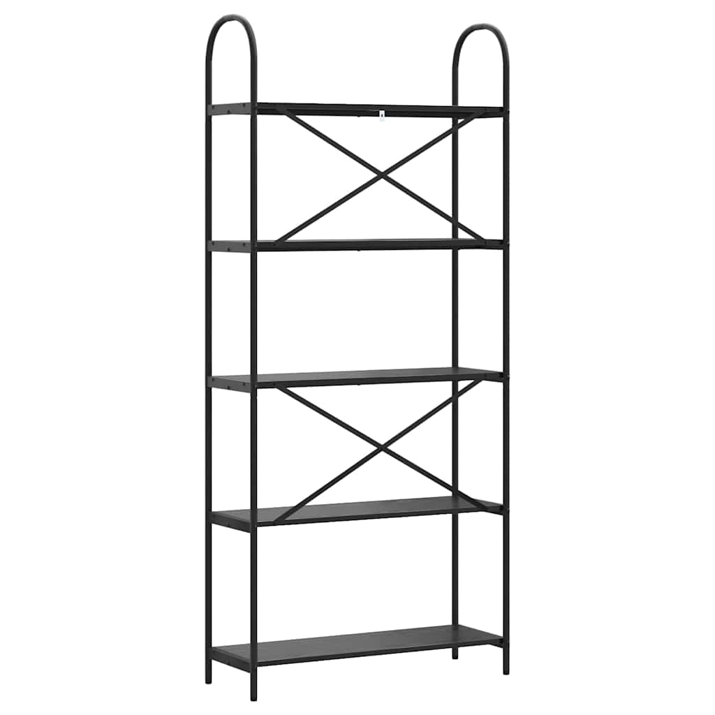 vidaXL Ράφι Βιβλίων Μαύρη δρυς 80 x 30 x 183 εκ Επεξεργασμένο ξύλο