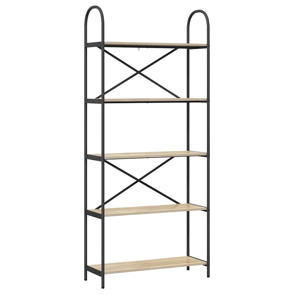 vidaXL Ράφι Βιβλίων Sonoma Δρυς 80 x 30 x 183 εκ Επεξεργασμένο ξύλο