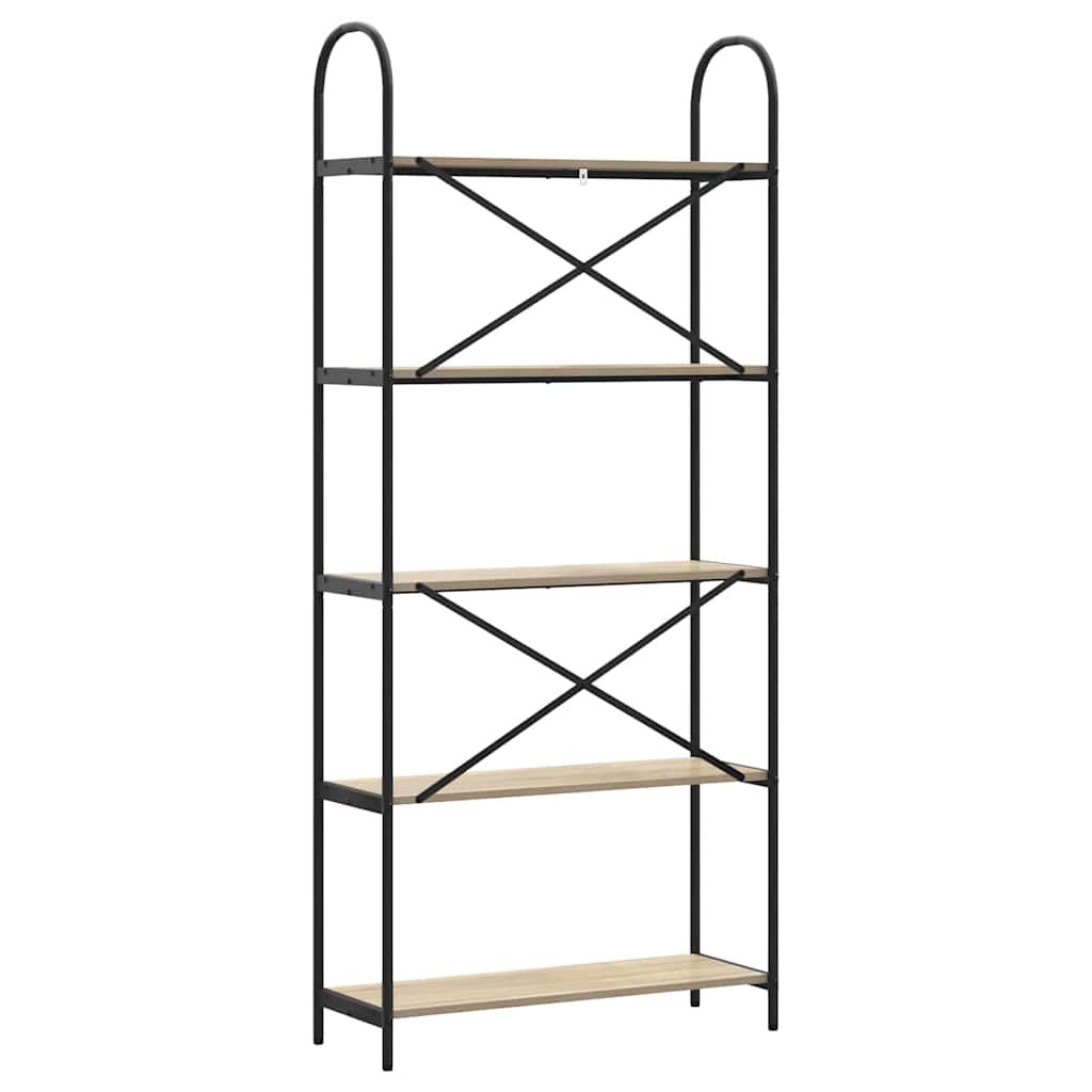 vidaXL Ράφι Βιβλίων Sonoma Δρυς 80 x 30 x 183 εκ Επεξεργασμένο ξύλο