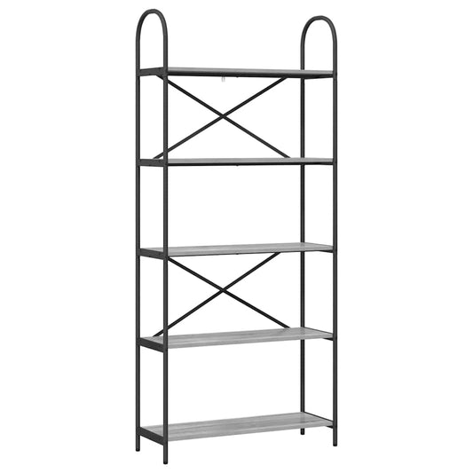 vidaXL Ράφι Βιβλίων Γκρι sonoma 80 x 30 x 183 εκ Επεξεργασμένο ξύλο