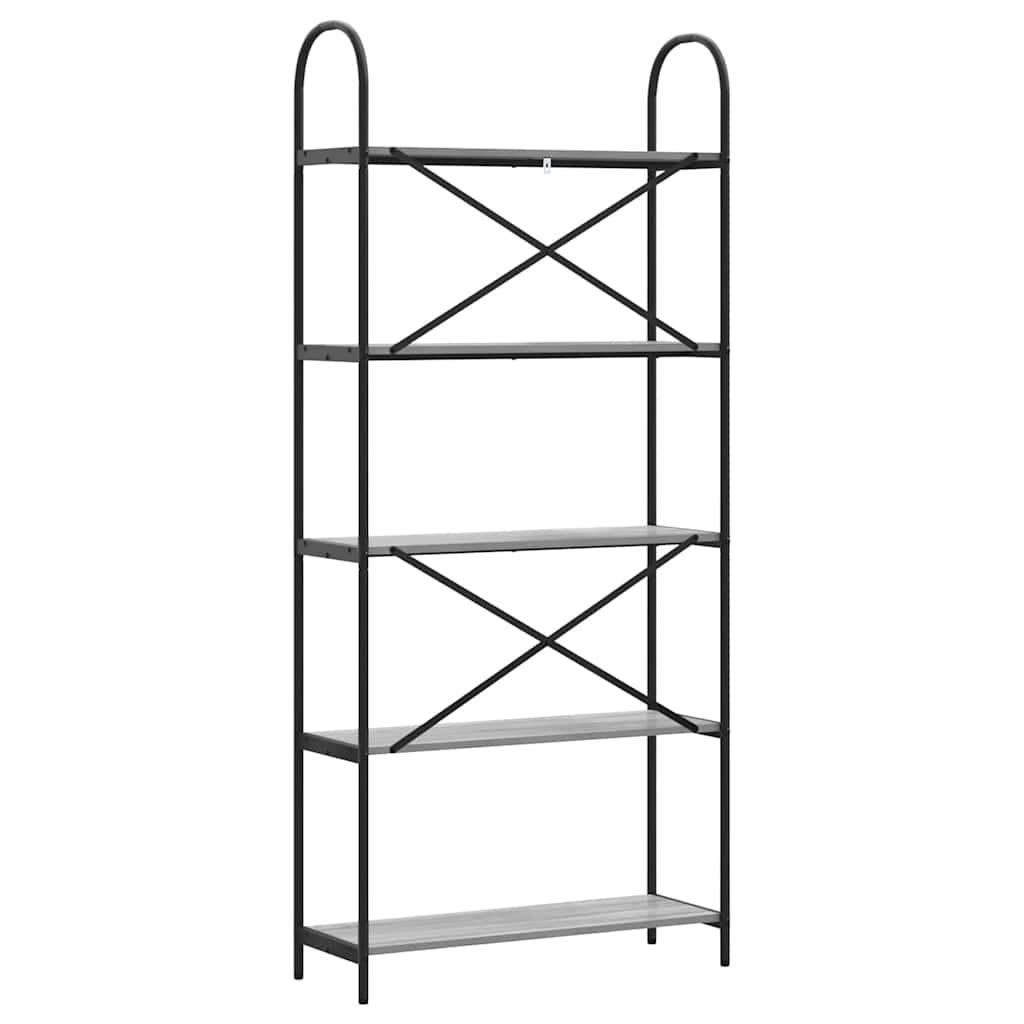 vidaXL Ράφι Βιβλίων Γκρι sonoma 80 x 30 x 183 εκ Επεξεργασμένο ξύλο