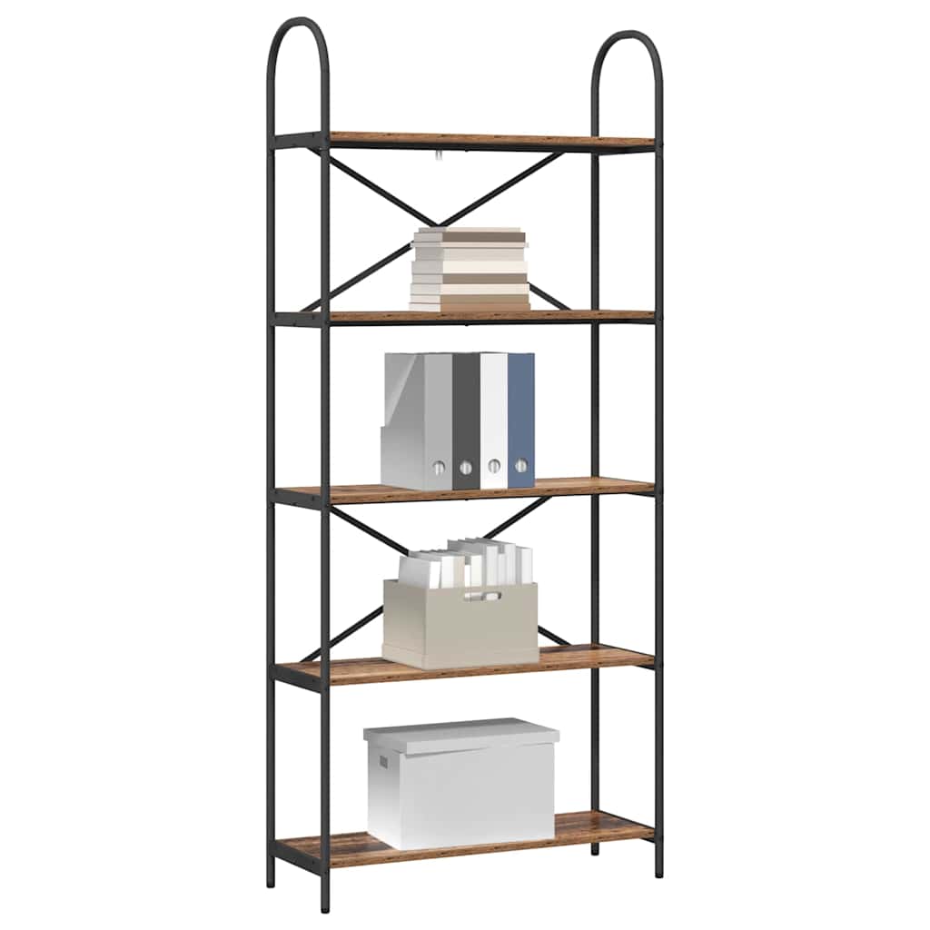 vidaXL Ράφι Βιβλίων Παλαιό ξύλο 80 x 30 x 183 εκ Επεξεργασμένο ξύλο