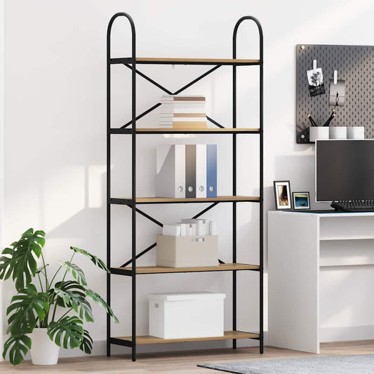 vidaXL Ράφι Βιβλίων artisan δρυς 80 x 30 x 183 εκ Επεξεργασμένο ξύλο