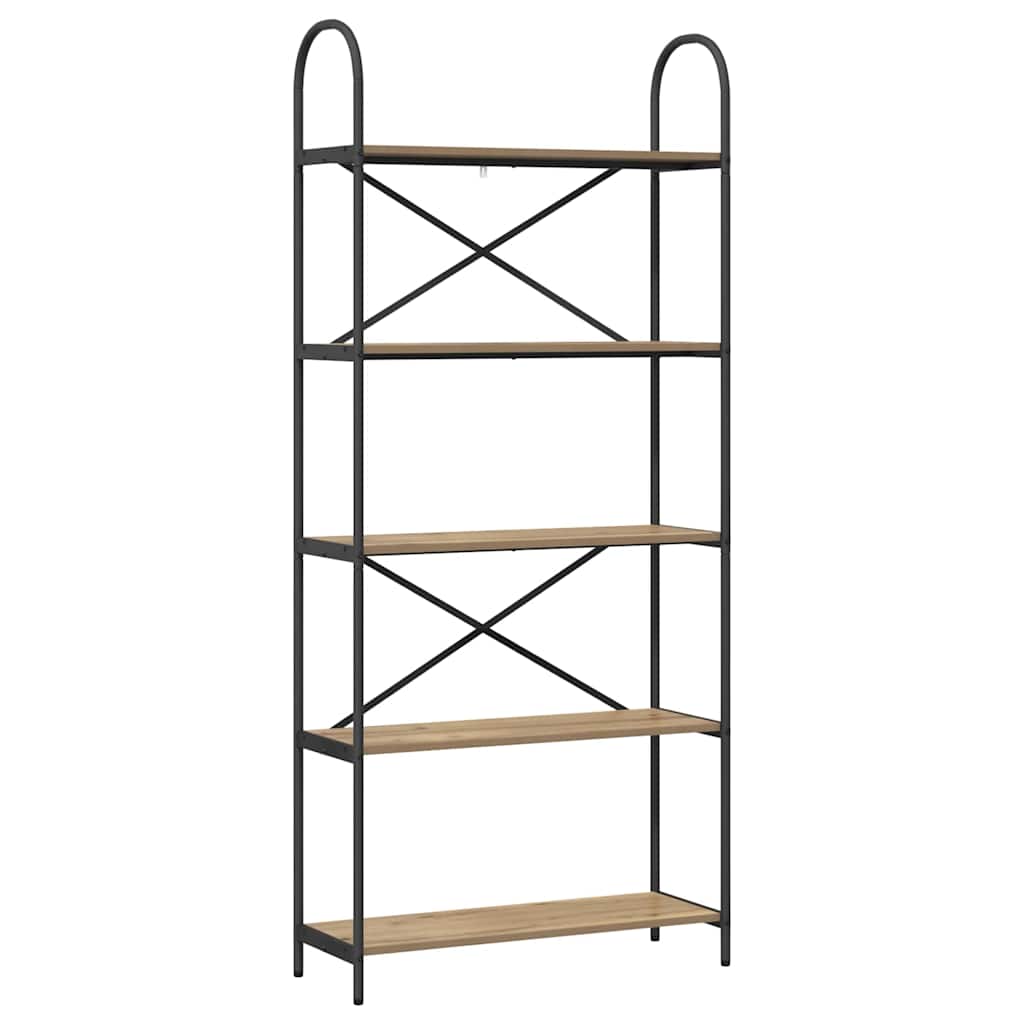 vidaXL Ράφι Βιβλίων artisan δρυς 80 x 30 x 183 εκ Επεξεργασμένο ξύλο