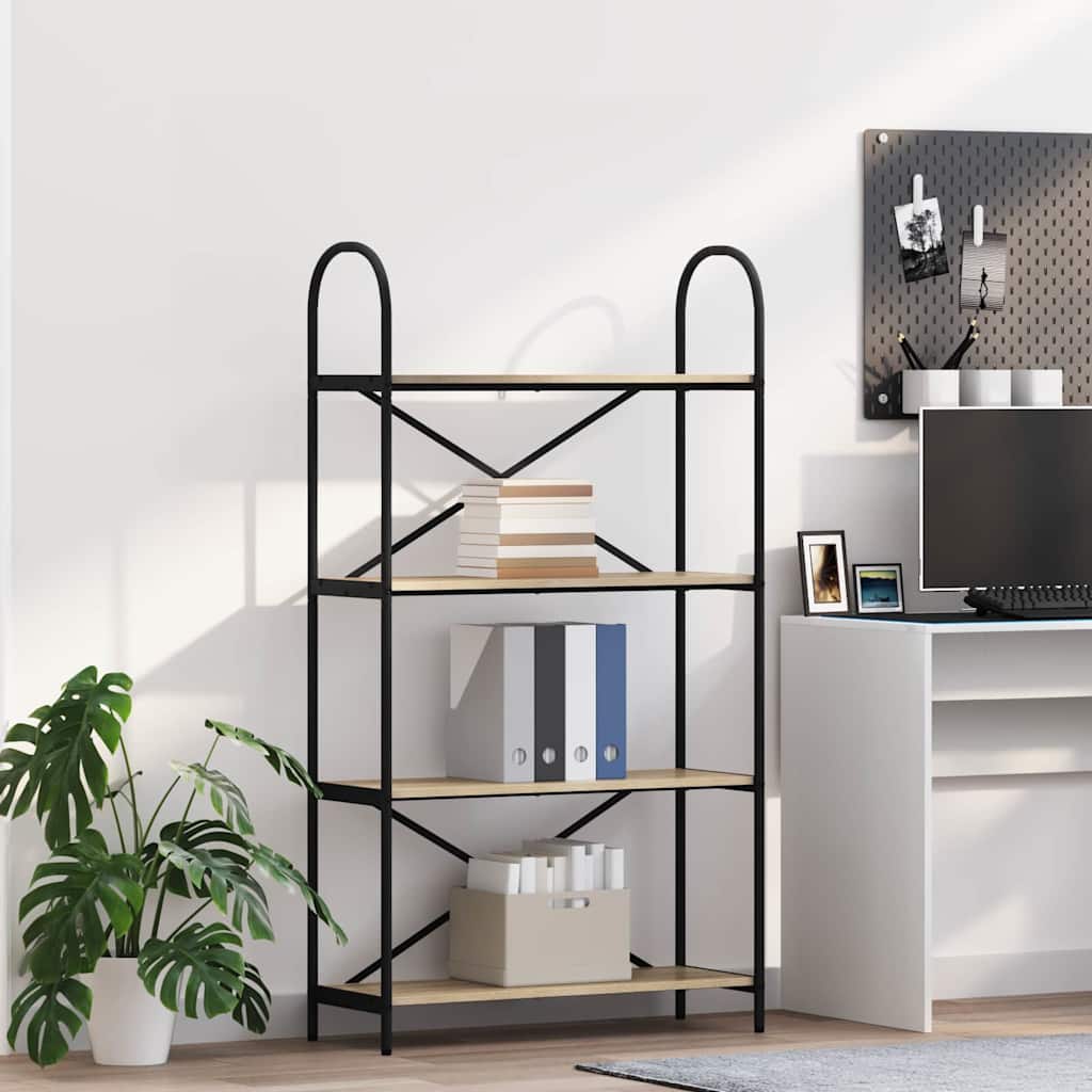 vidaXL Ράφι Βιβλίων Sonoma Δρυς 80 x 30 x 146 εκ Επεξεργασμένο ξύλο