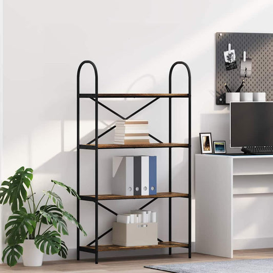 vidaXL Ράφι Βιβλίων Καπνιστή δρυς 80 x 30 x 146 εκ Επεξεργασμένο ξύλο