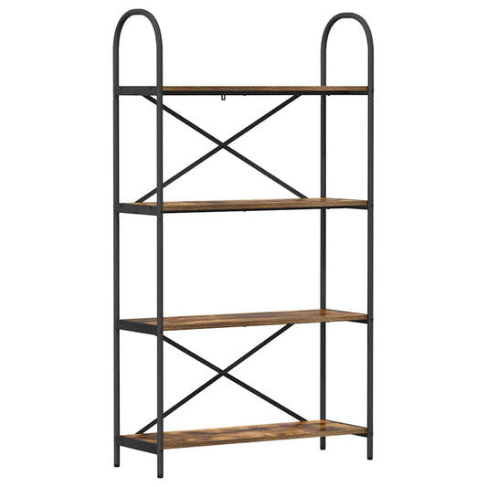 vidaXL Ράφι Βιβλίων Καπνιστή δρυς 80 x 30 x 146 εκ Επεξεργασμένο ξύλο