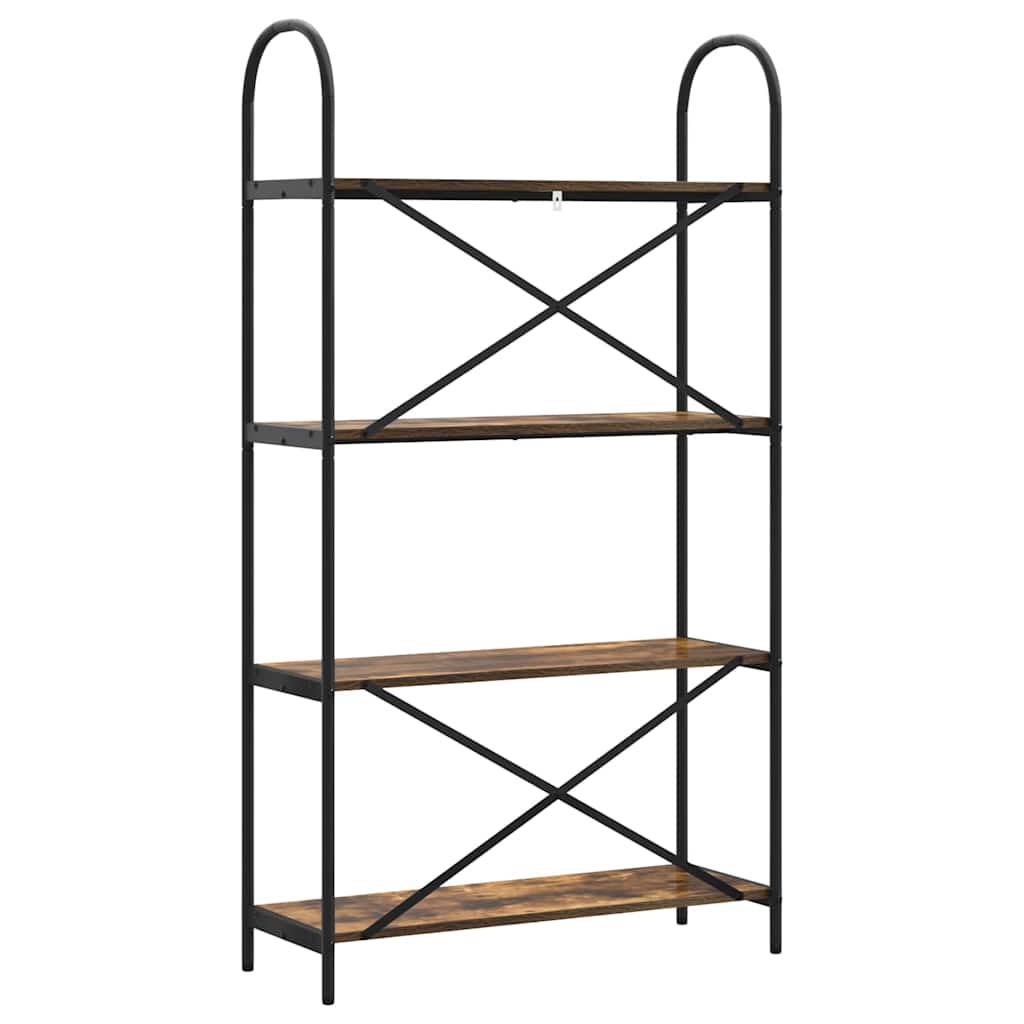 vidaXL Ράφι Βιβλίων Καπνιστή δρυς 80 x 30 x 146 εκ Επεξεργασμένο ξύλο