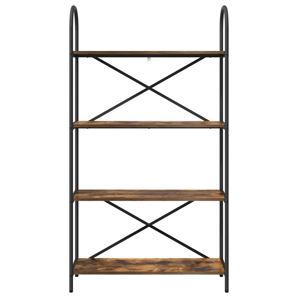 vidaXL Ράφι Βιβλίων Καπνιστή δρυς 80 x 30 x 146 εκ Επεξεργασμένο ξύλο