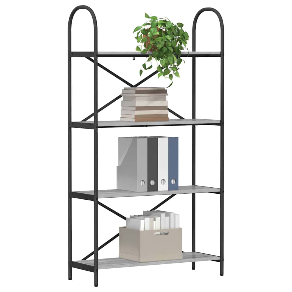 vidaXL Ράφι Βιβλίων Γκρι sonoma 80 x 30 x 146 εκ Επεξεργασμένο ξύλο