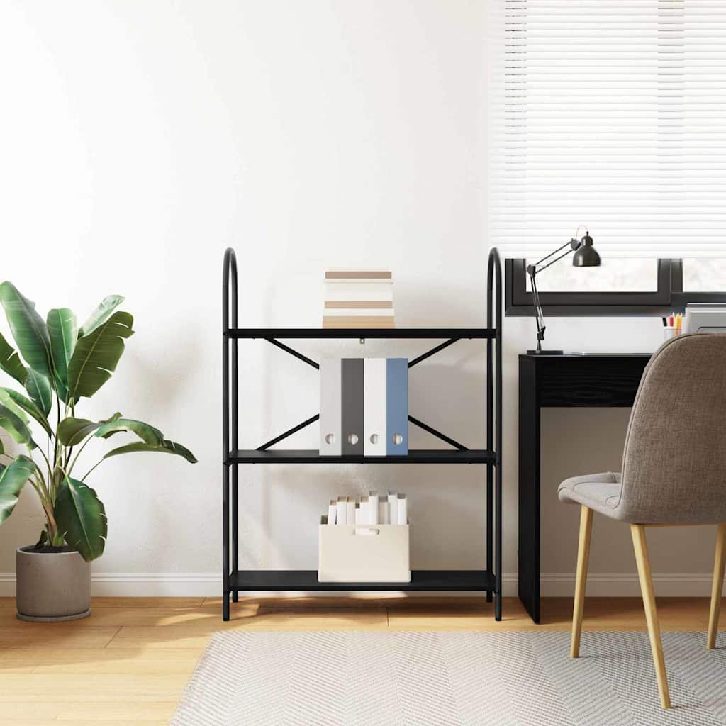 vidaXL Ράφι Βιβλίων Μαύρη δρυς 80 x 30 x 109 εκ Επεξεργασμένο ξύλο