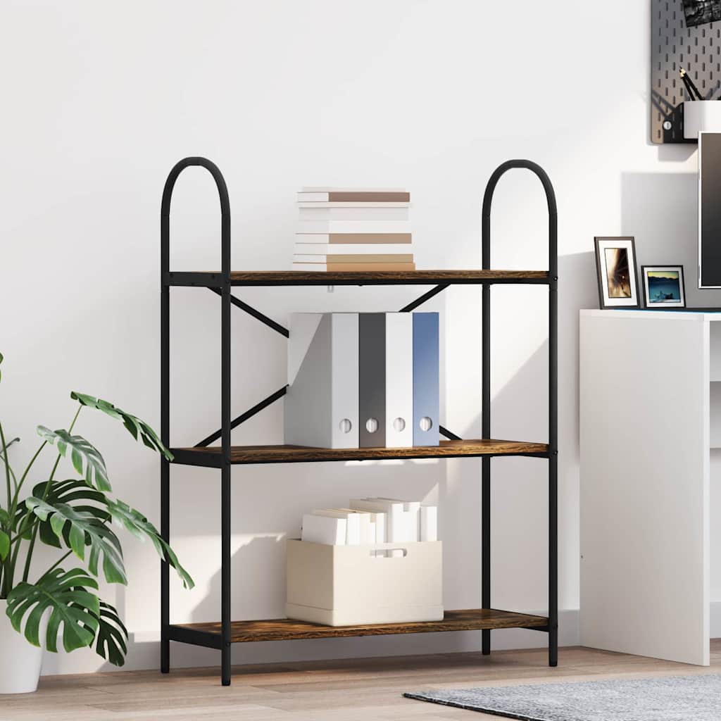 vidaXL Ράφι Βιβλίων Καπνιστή δρυς 80 x 30 x 109 εκ Επεξεργασμένο ξύλο