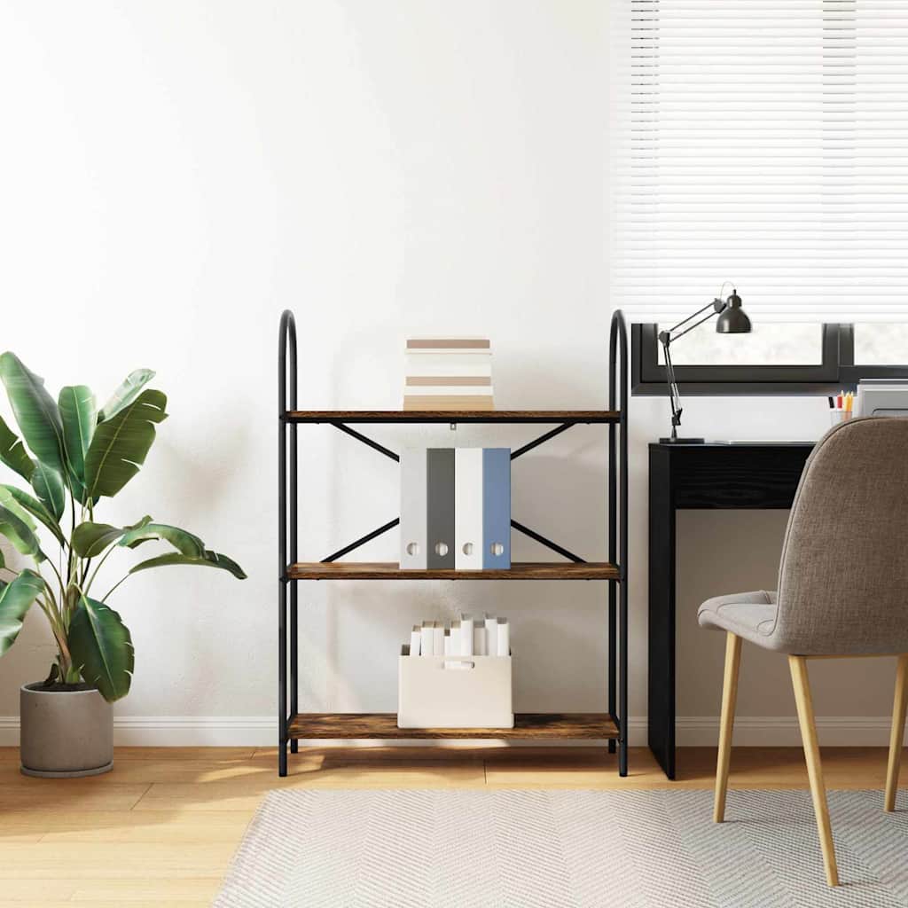 vidaXL Ράφι Βιβλίων Καπνιστή δρυς 80 x 30 x 109 εκ Επεξεργασμένο ξύλο