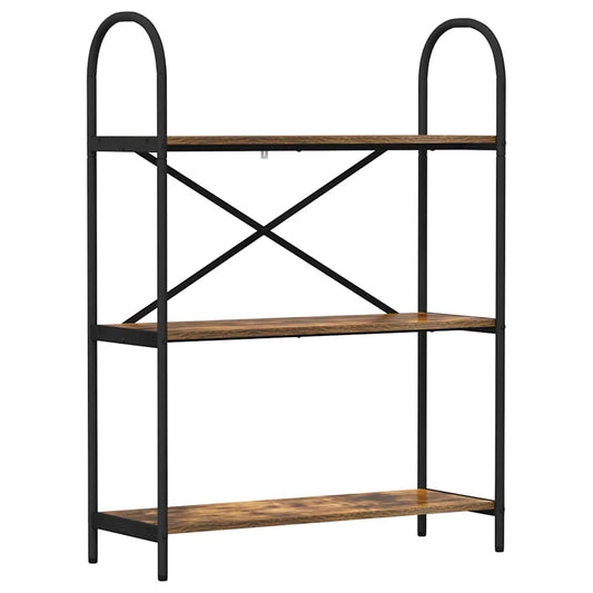 vidaXL Ράφι Βιβλίων Καπνιστή δρυς 80 x 30 x 109 εκ Επεξεργασμένο ξύλο