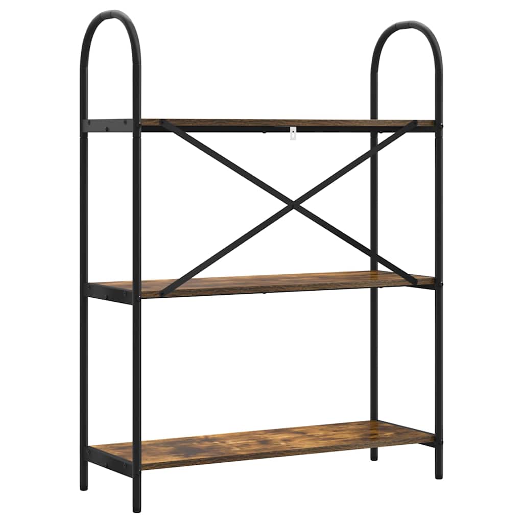 vidaXL Ράφι Βιβλίων Καπνιστή δρυς 80 x 30 x 109 εκ Επεξεργασμένο ξύλο