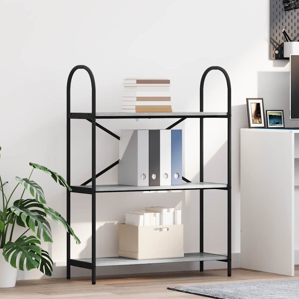 vidaXL Ράφι Βιβλίων Γκρι sonoma 80 x 30 x 109 εκ Επεξεργασμένο ξύλο