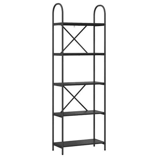vidaXL Ράφι Βιβλίων Μαύρη δρυς 60 x 30 x 183 εκ Επεξεργασμένο ξύλο