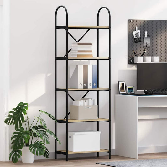 vidaXL Ράφι Βιβλίων Sonoma Δρυς 60 x 30 x 183 εκ Επεξεργασμένο ξύλο