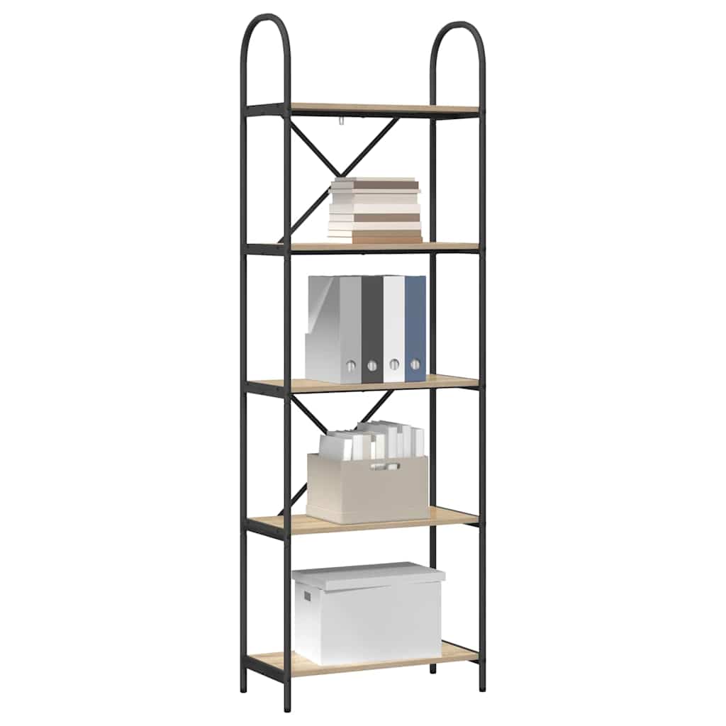 vidaXL Ράφι Βιβλίων Sonoma Δρυς 60 x 30 x 183 εκ Επεξεργασμένο ξύλο