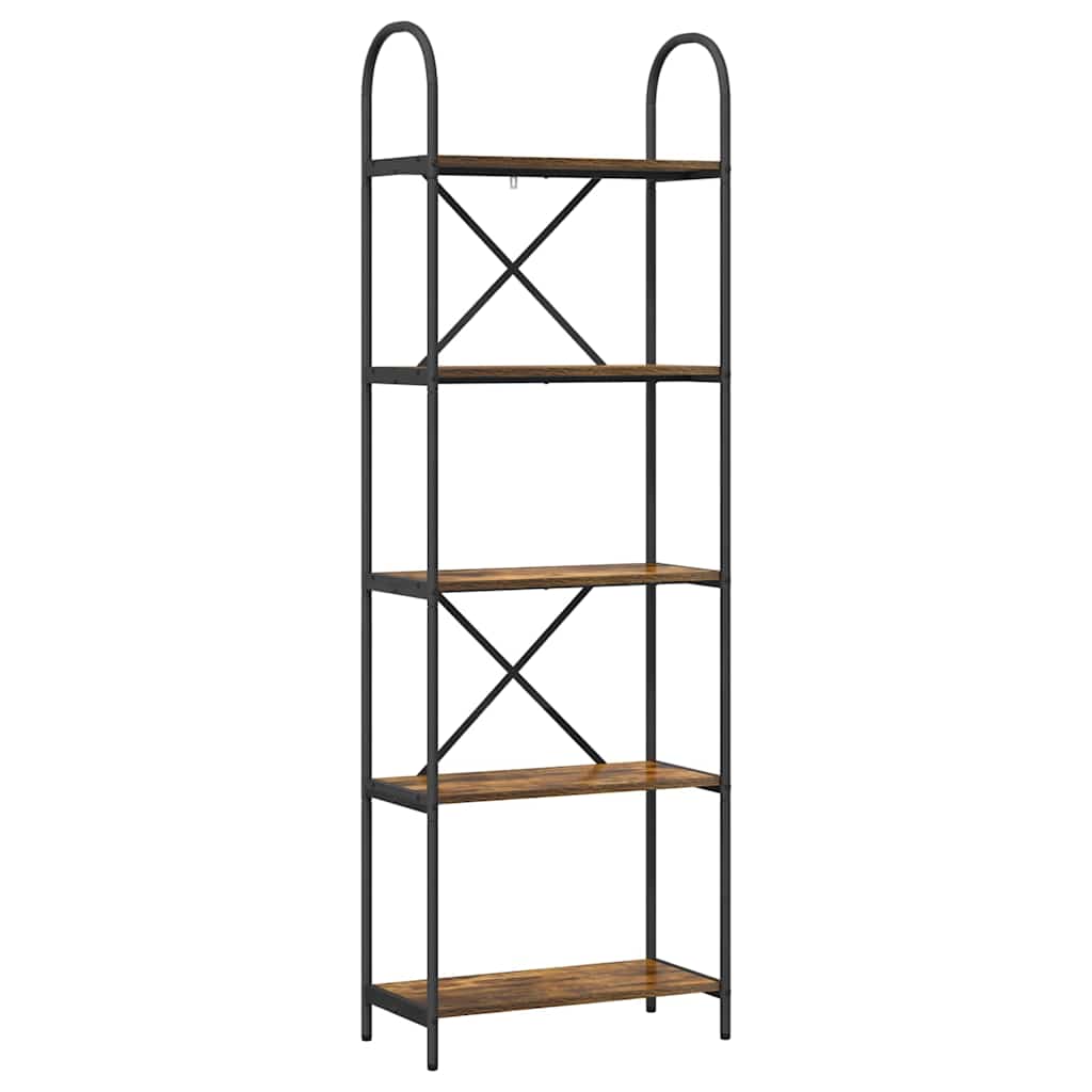 vidaXL Ράφι Βιβλίων Καπνιστή δρυς 60 x 30 x 183 εκ Επεξεργασμένο ξύλο