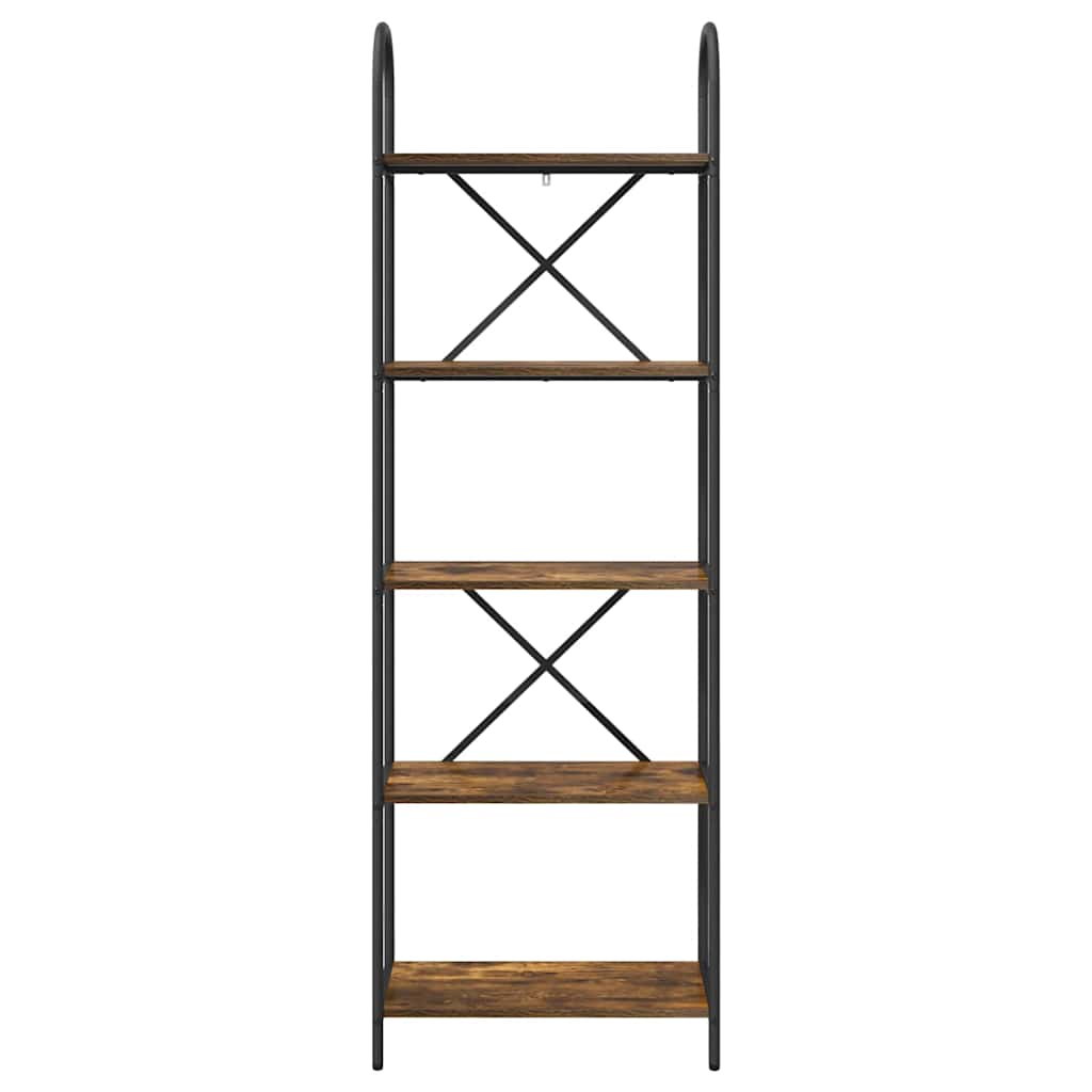 vidaXL Ράφι Βιβλίων Καπνιστή δρυς 60 x 30 x 183 εκ Επεξεργασμένο ξύλο