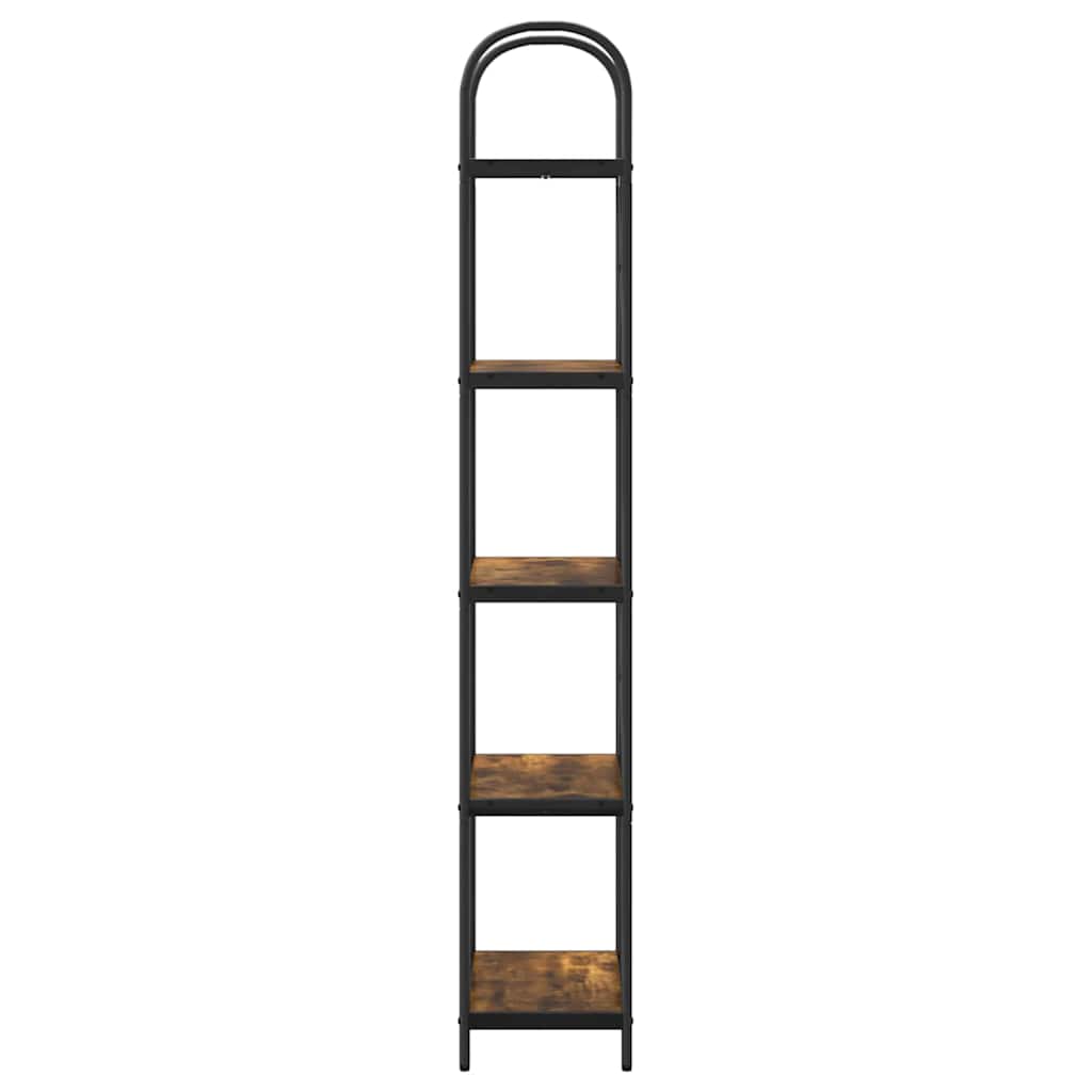 vidaXL Ράφι Βιβλίων Καπνιστή δρυς 60 x 30 x 183 εκ Επεξεργασμένο ξύλο