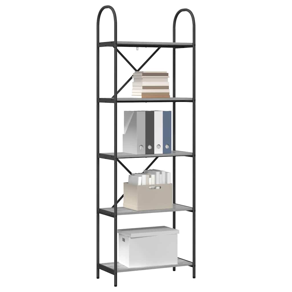 vidaXL Ράφι Βιβλίων Γκρι sonoma 60 x 30 x 183 εκ Επεξεργασμένο ξύλο