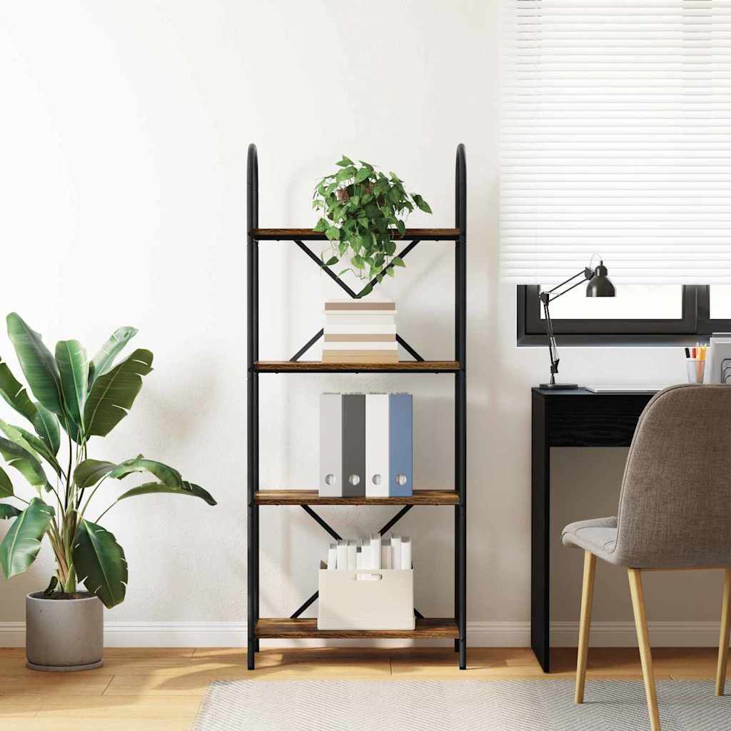vidaXL Ράφι Βιβλίων Καπνιστή δρυς 60 x 30 x 146 εκ Επεξεργασμένο ξύλο