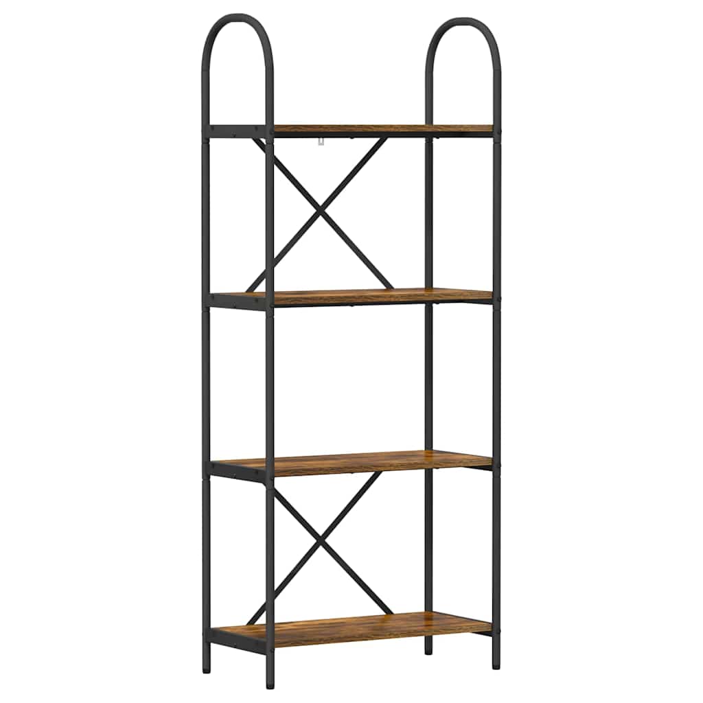 vidaXL Ράφι Βιβλίων Καπνιστή δρυς 60 x 30 x 146 εκ Επεξεργασμένο ξύλο