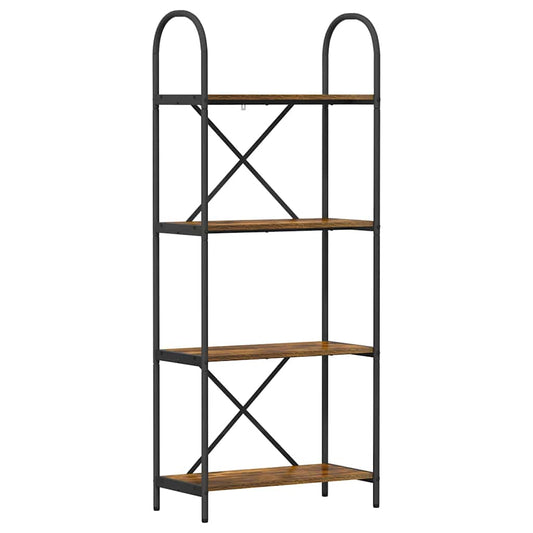 vidaXL Ράφι Βιβλίων Καπνιστή δρυς 60 x 30 x 146 εκ Επεξεργασμένο ξύλο