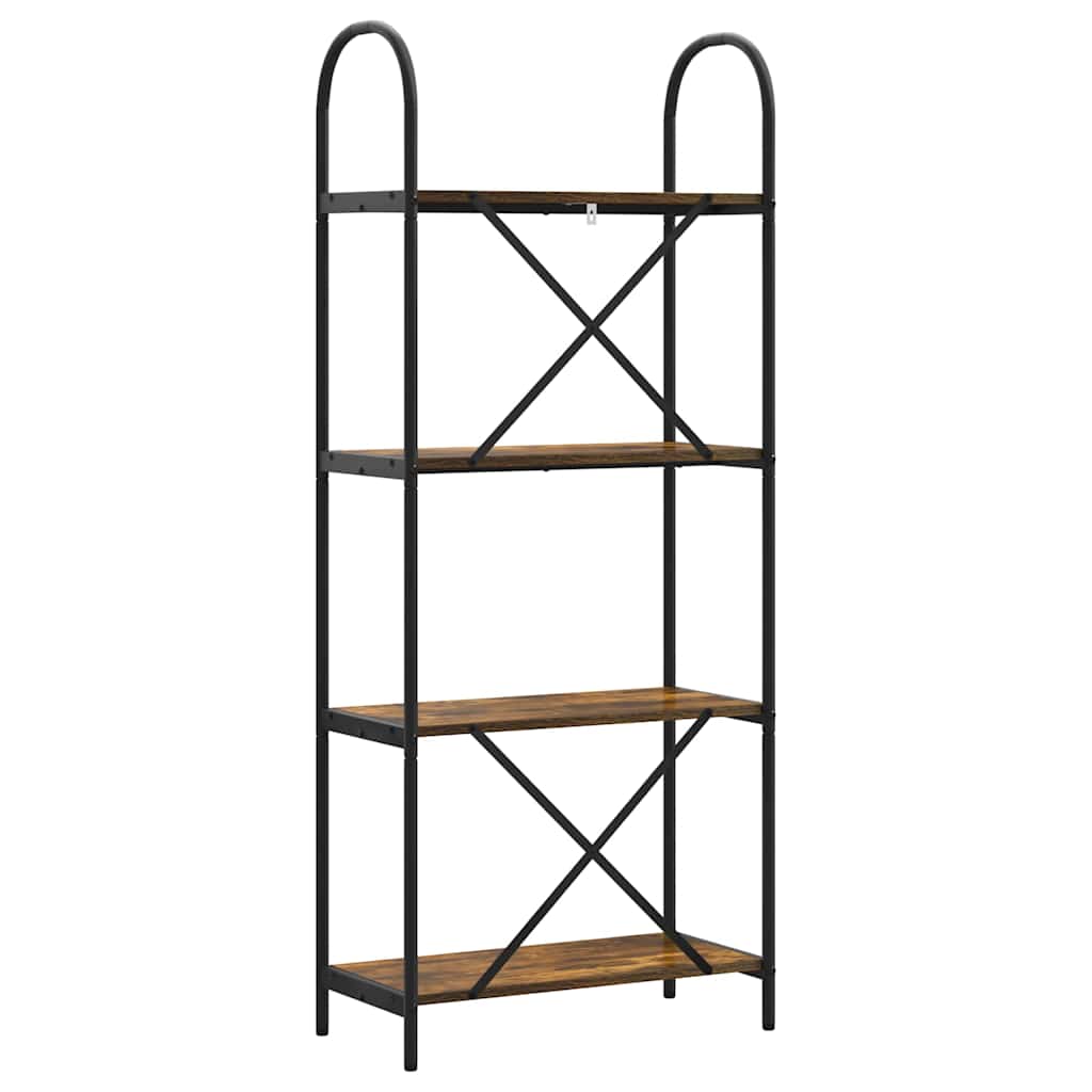 vidaXL Ράφι Βιβλίων Καπνιστή δρυς 60 x 30 x 146 εκ Επεξεργασμένο ξύλο