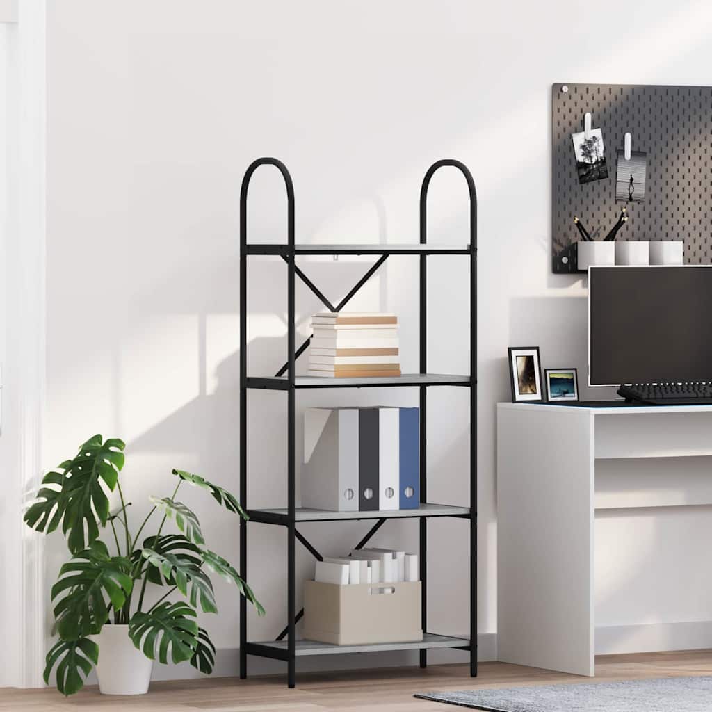 vidaXL Ράφι Βιβλίων Γκρι sonoma 60 x 30 x 146 εκ Επεξεργασμένο ξύλο