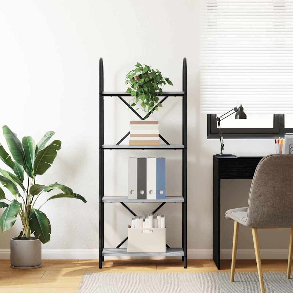 vidaXL Ράφι Βιβλίων Γκρι sonoma 60 x 30 x 146 εκ Επεξεργασμένο ξύλο