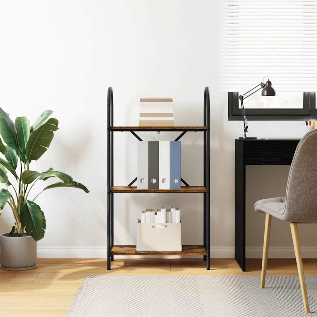 vidaXL Ράφι Βιβλίων Καπνιστή δρυς 60 x 30 x 109 εκ Επεξεργασμένο ξύλο