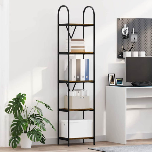 vidaXL Ράφι Βιβλίων Καπνιστή δρυς 40 x 30 x 183 εκ Επεξεργασμένο ξύλο