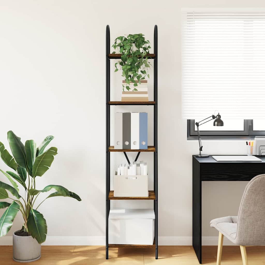 vidaXL Ράφι Βιβλίων Καπνιστή δρυς 40 x 30 x 183 εκ Επεξεργασμένο ξύλο