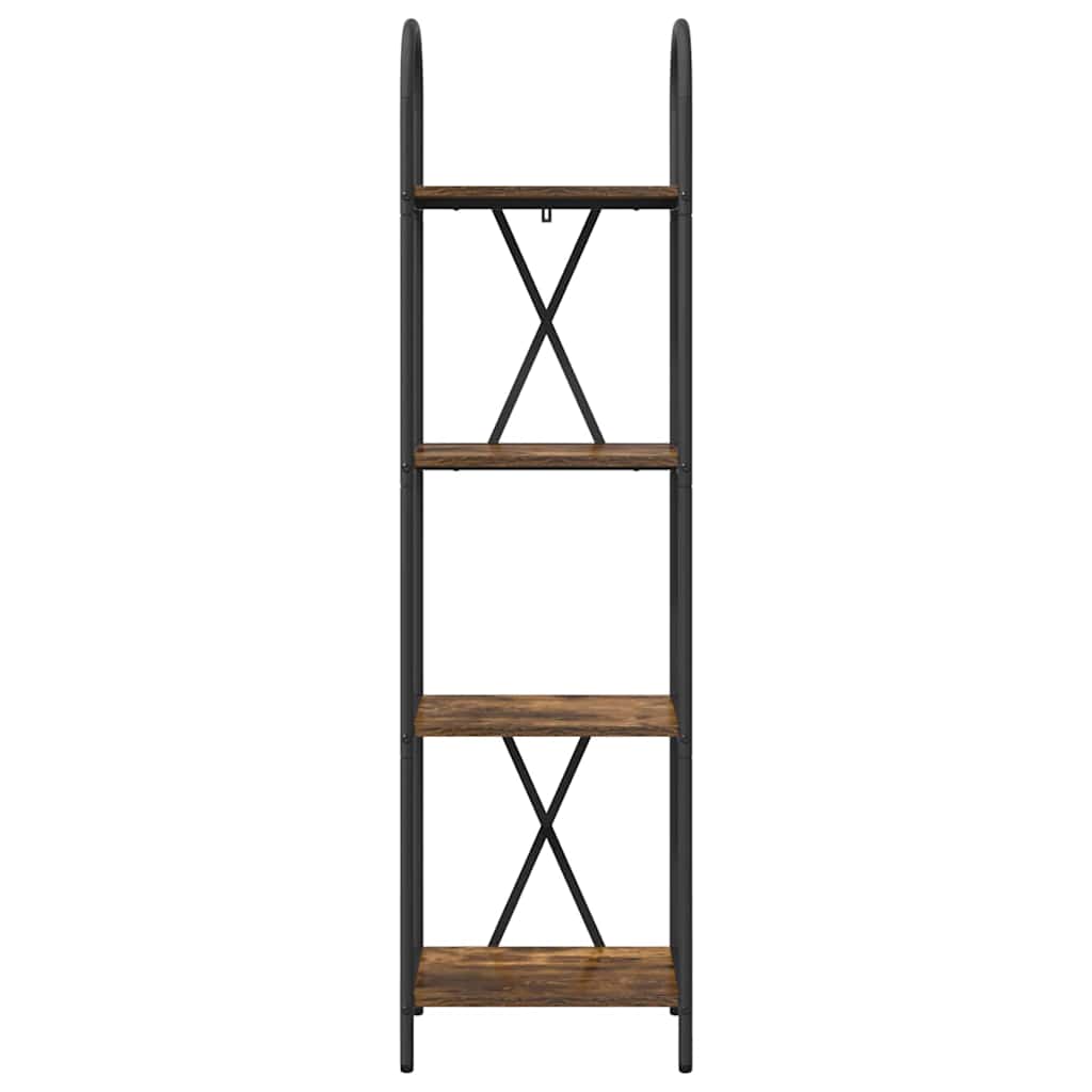 vidaXL Ράφι Βιβλίων Καπνιστή δρυς 40 x 30 x 146 εκ Επεξεργασμένο ξύλο