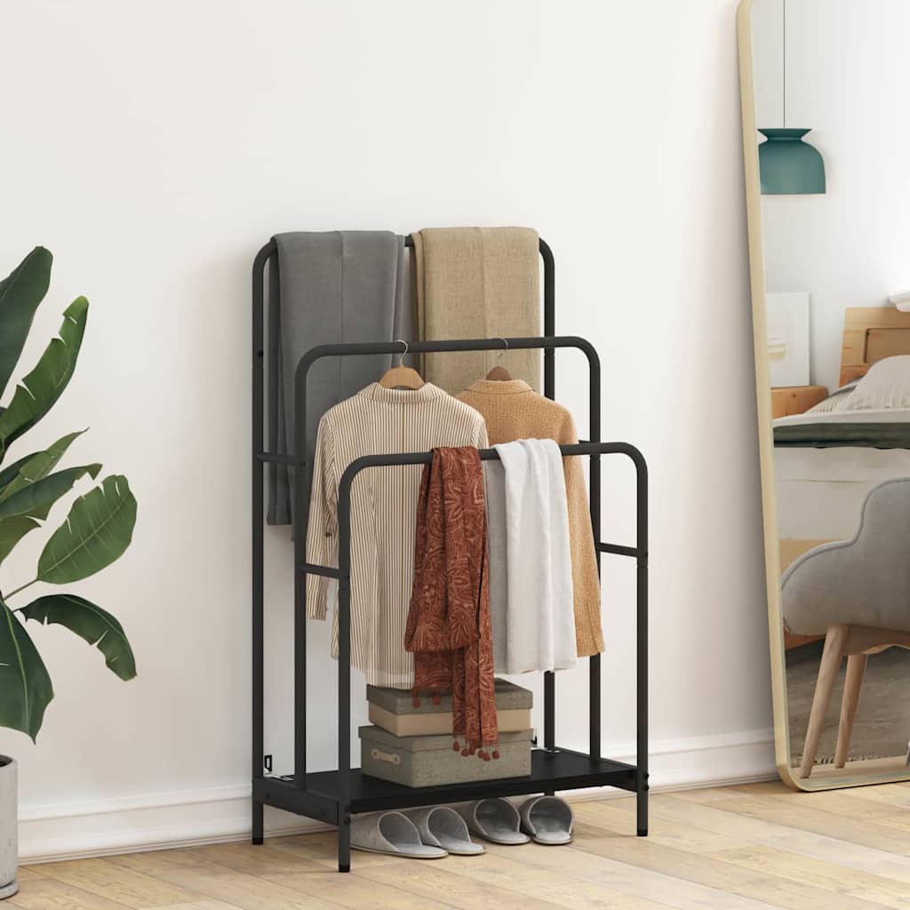 vidaXL Ράφι Ρούχων Μαύρη δρυς 60 x 30 x 100.5 εκ Επεξεργασμένο ξύλο