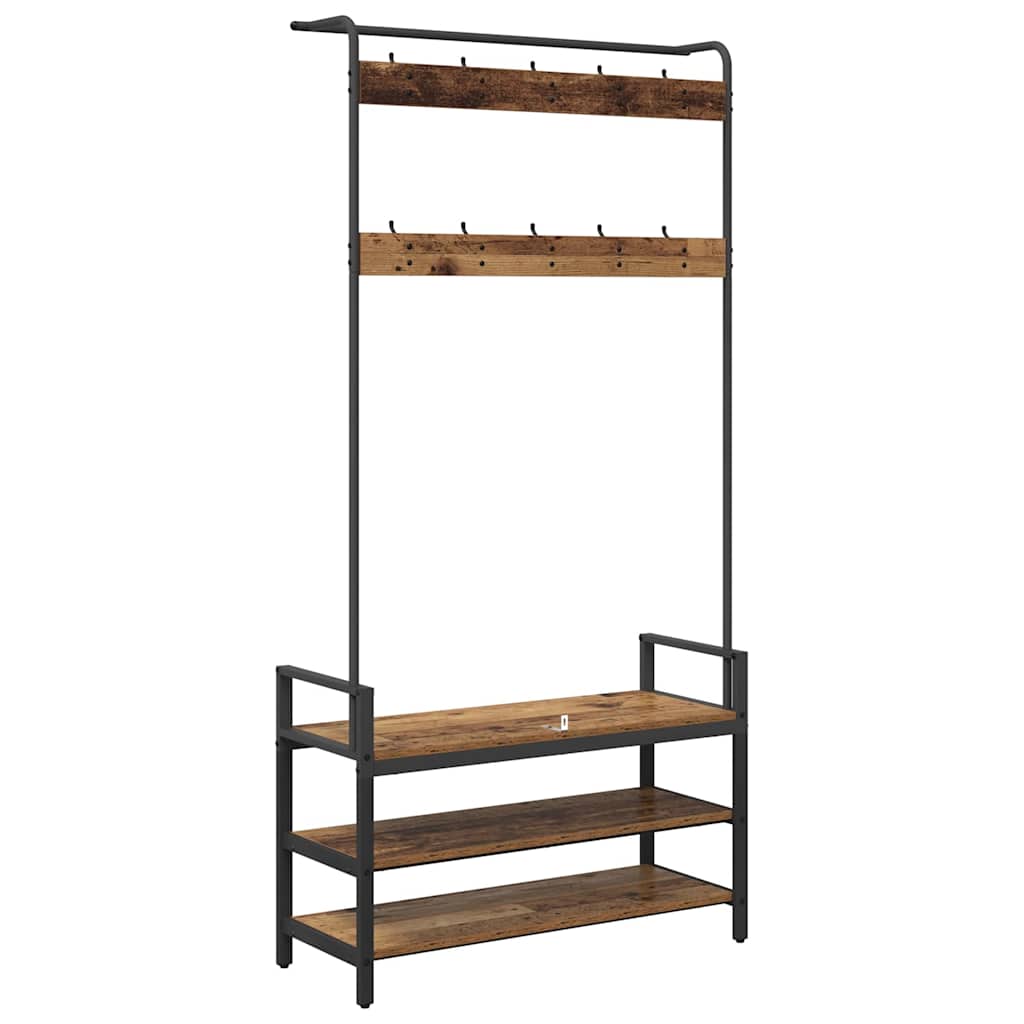 vidaXL Κρεμάστρα Παλιό ξύλο 95 x 34 x 184 εκ Επεξεργασμένο ξύλο