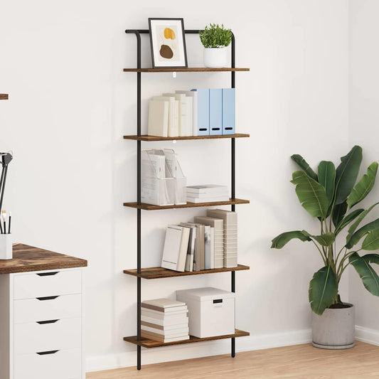 vidaXL Ράφι Βιβλίων Καπνιστή δρυς 60 x 24 x 168 εκ. Επεξεργασμένο ξύλο