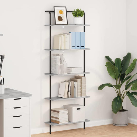 vidaXL Ράφι Βιβλίων Γκρίζο Σονομα 60 x 24 x 168 εκ. Επεξεργασμένο ξύλο