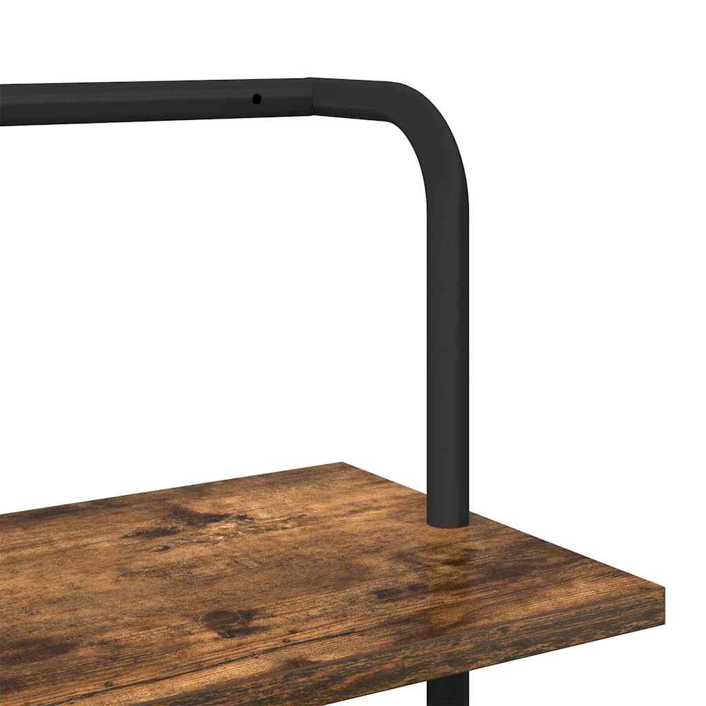 vidaXL Ράφι Βιβλίων Καπνιστή δρυς 60 x 24 x 203 εκ Επεξεργασμένο ξύλο