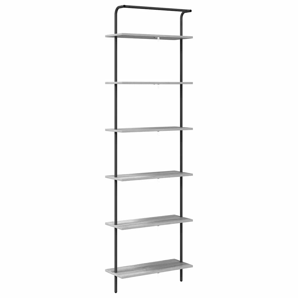 vidaXL Ράφι Βιβλίων Γκρι sonoma 60 x 24 x 203 εκ Επεξεργασμένο ξύλο