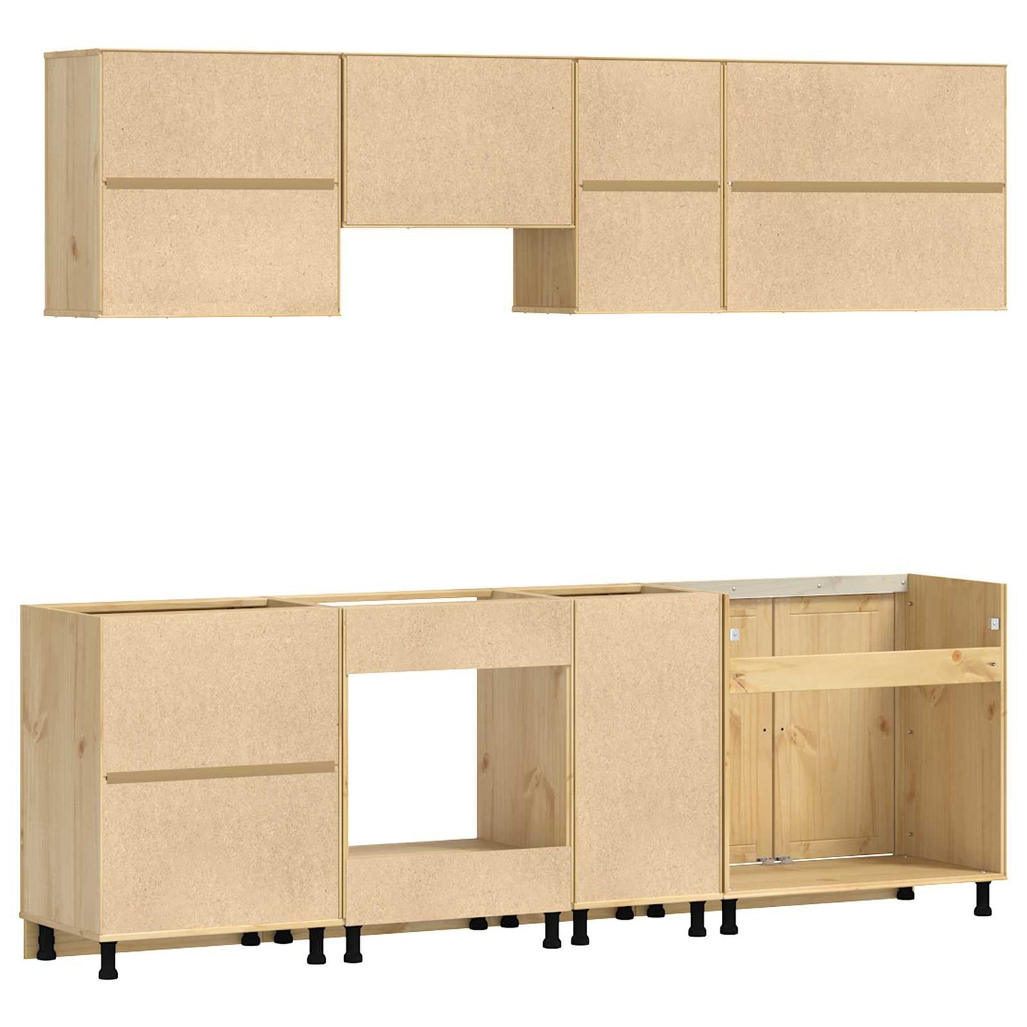 vidaXL Ντουλαπιού με συρτάρι SKI 8 pcs Μέλι Καφέ Στερεά ξυλεία πεύκου