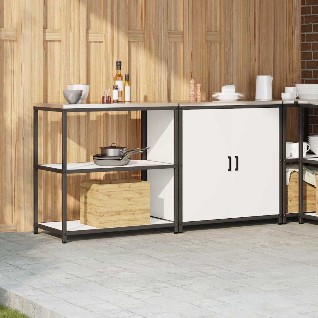 vidaXL Σετ Αποθήκευσης Κουζίνας 2 pcs Λευκό Ψυχρής έλασης χάλυβας