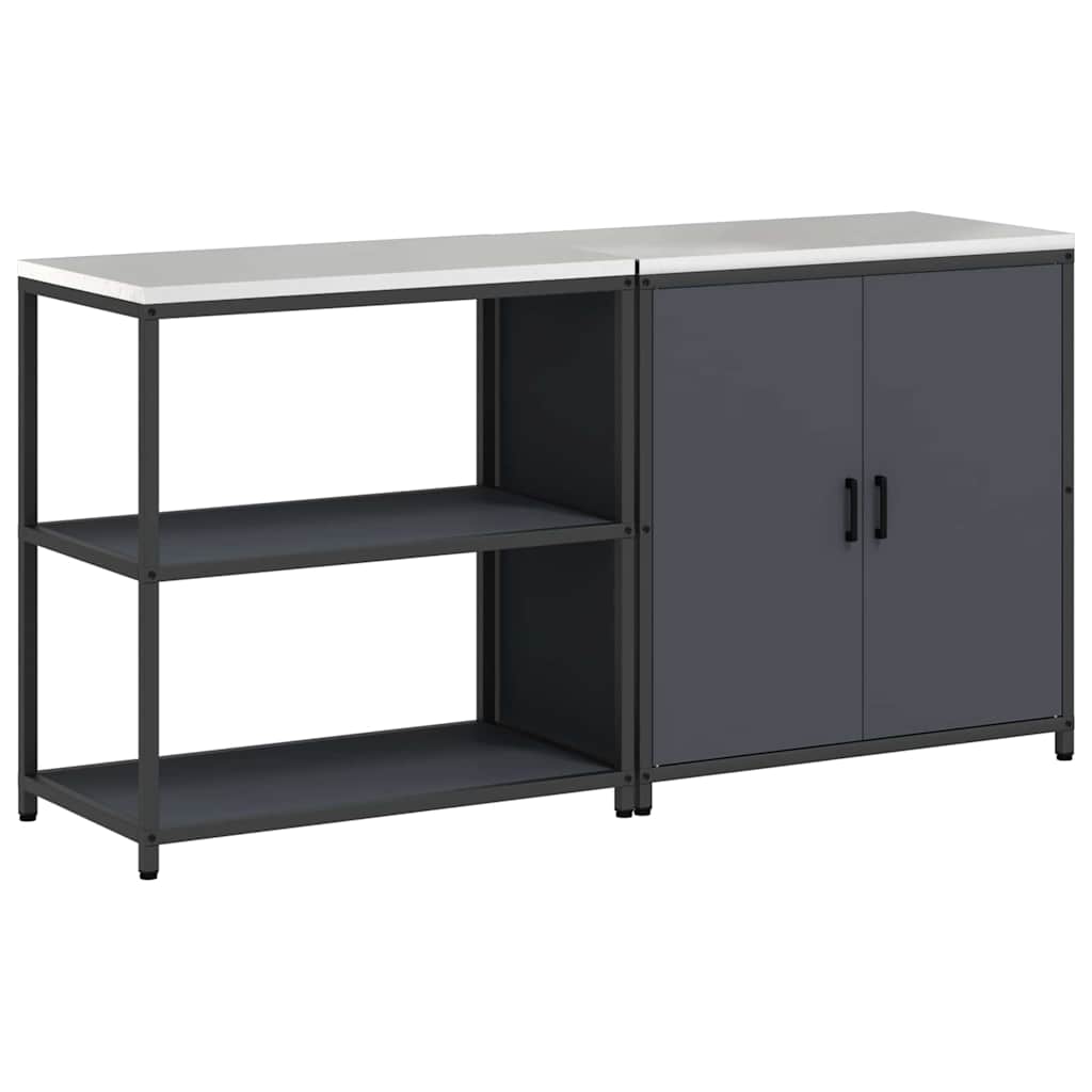vidaXL Σετ Αποθήκευσης Κουζίνας 2 pcs Ανθρακί Ψυχρής έλασης χάλυβας